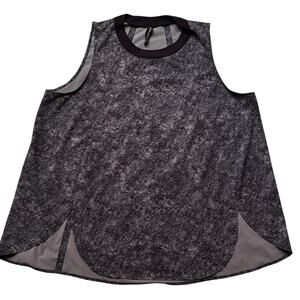 Athleta Zephyr Print Tank Top in Grey Black Python Loose 1X Active Athleisure